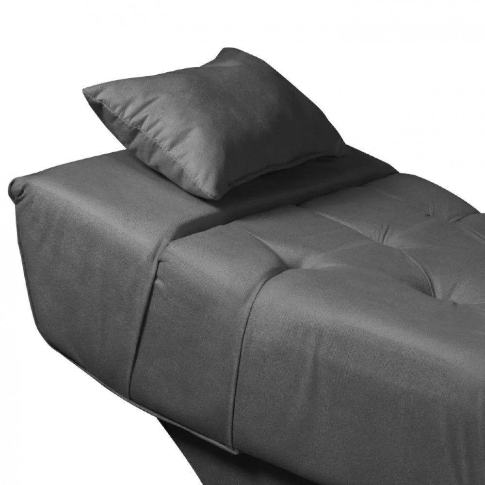 Maca Estofada Para Clínica De Estética Facial Com Capitonê Andressa Cinza Veludo Speciale Home Cinza - 6