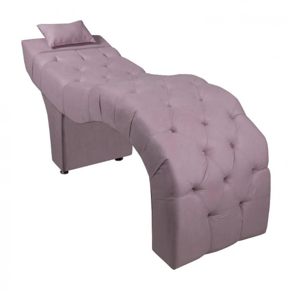 Maca Estofada Para Clínica De Estética Facial Com Capitonê Andressa Lilas Veludo Speciale Home Lilás - 1