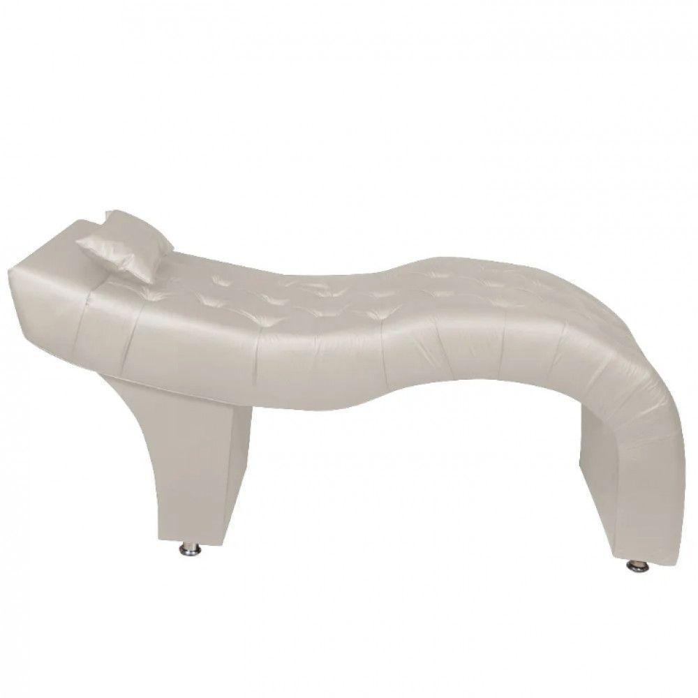 Maca Estofada Para Clínica De Estética Facial Com Capitonê Bege Material Sintético - 7