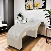 Maca Estofada Para Clínica De Estética Facial Com Capitonê Bege Material Sintético - 8