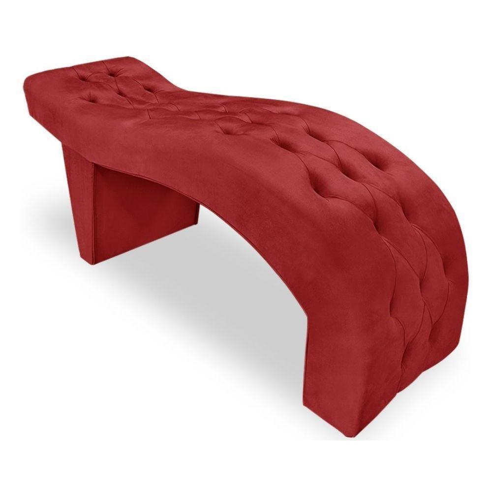 Maca Estofada Capitonê Clínica Salão Estética Suede Eduarda Cor:vermelho - 1