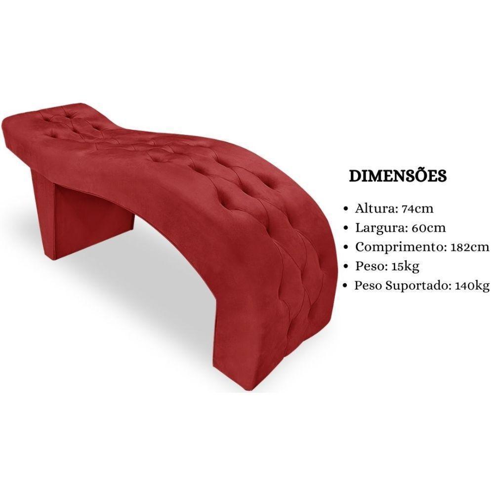 Maca Estofada Capitonê Clínica Salão Estética Suede Eduarda Cor:vermelho - 5