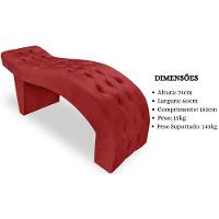 Maca Estofada Capitonê Clínica Salão Estética Suede Eduarda Cor:vermelho - 5