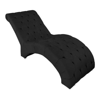 Espreguiçadeira Estofada Relaxante Descanso Veludo Joana Cor:preto