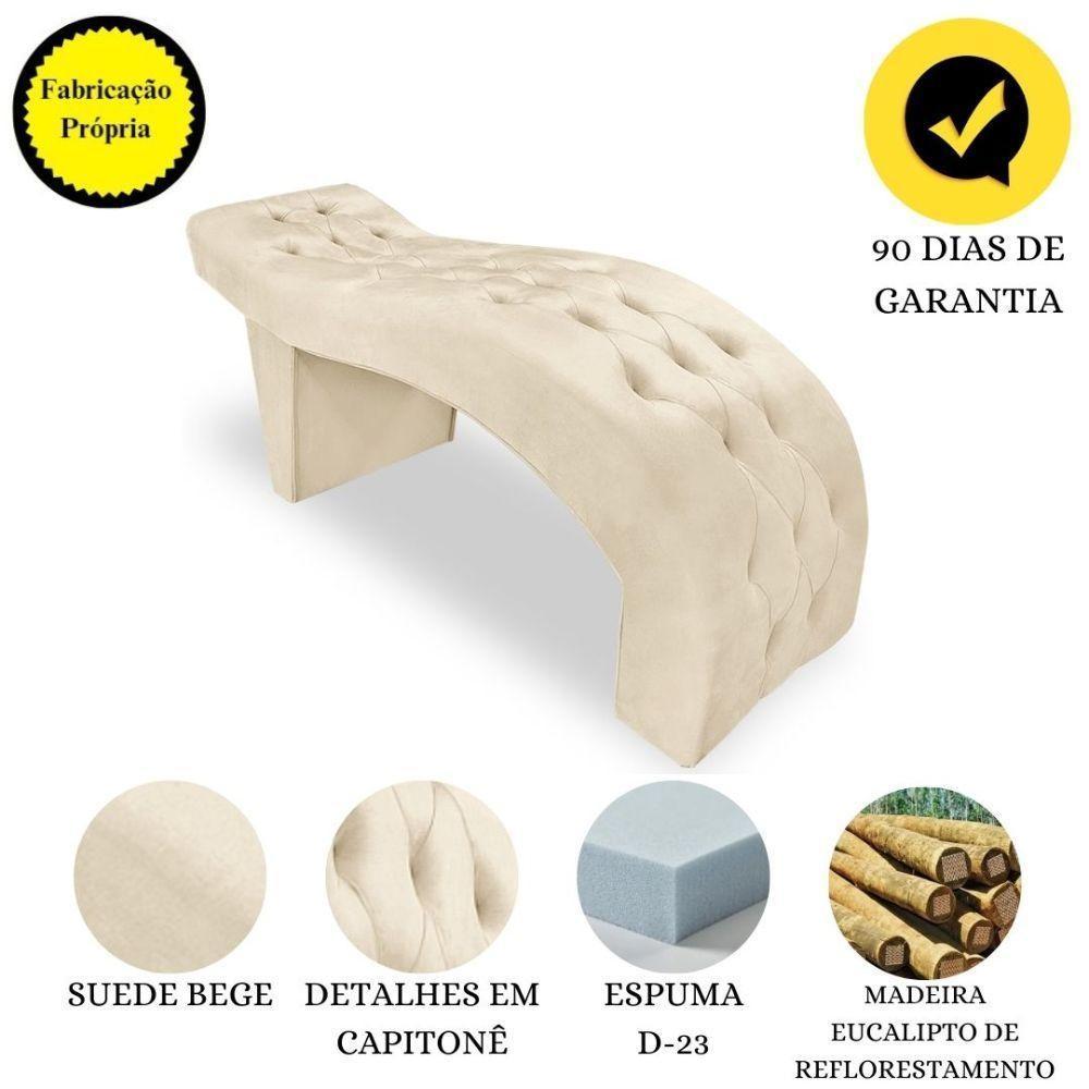 Maca Estofada Capitonê Clínica Salão Estética Suede Eduarda Cor:bege - 5