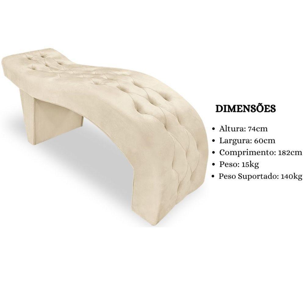 Maca Estofada Capitonê Clínica Salão Estética Suede Eduarda Cor:bege - 6