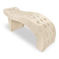 Maca Estofada Capitonê Clínica Salão Estética Suede Eduarda Cor:bege - 1