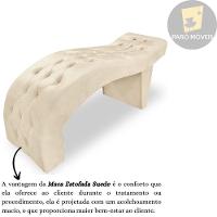 Maca Estofada Capitonê Clínica Salão Estética Suede Eduarda Cor:bege - 3