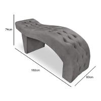 Maca Estofada Capitonê Clínica Salão Estética Suede Eduarda Cor:bege