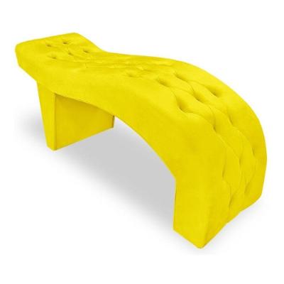 Maca Estofada Capitonê Clínica Salão Estética Suede Eduarda Cor:amarelo