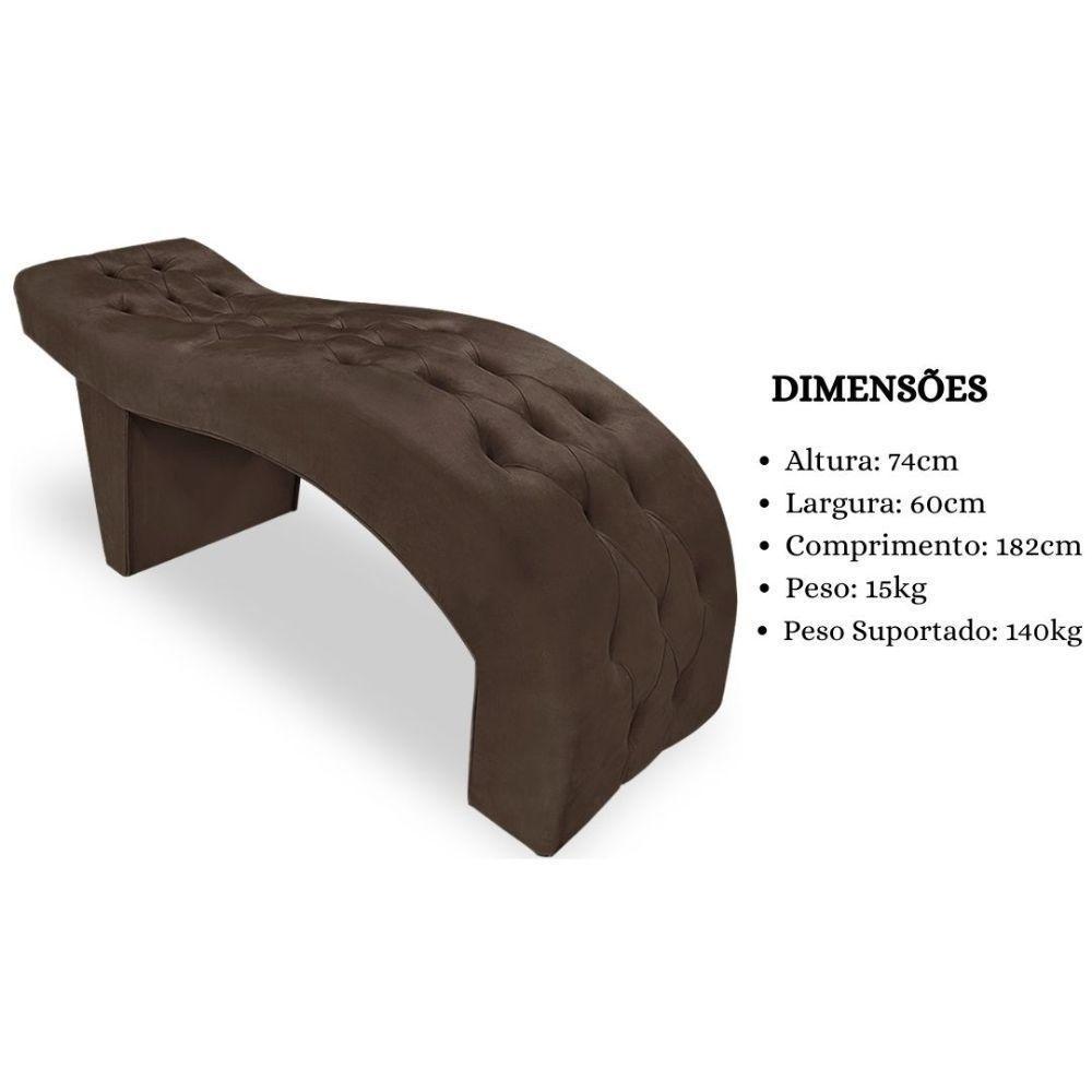 Maca Estofada Capitonê Clínica Salão Estética Suede Eduarda Cor:marrom - 2
