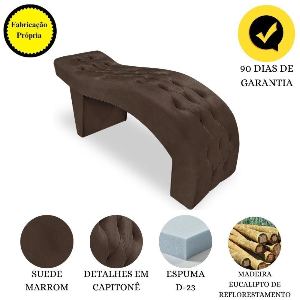Maca Estofada Capitonê Clínica Salão Estética Suede Eduarda Cor:marrom - 4