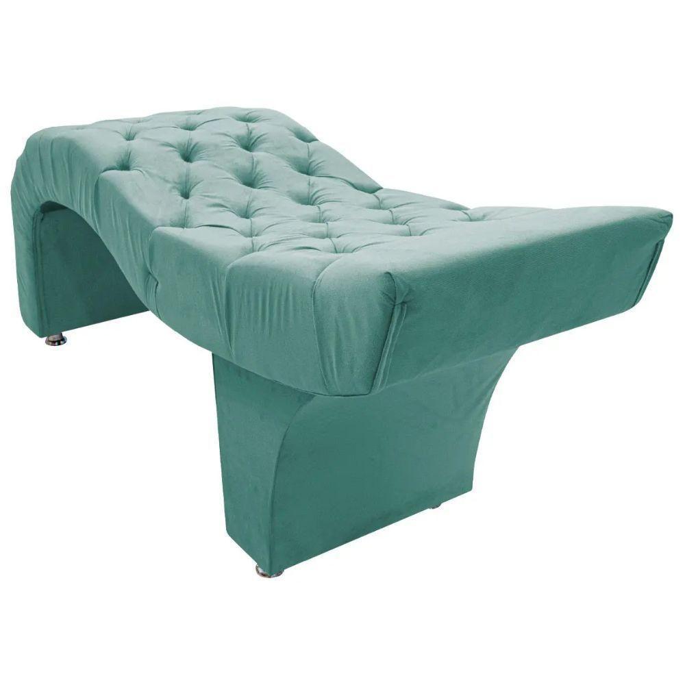 Maca Estofada Capitonê Clínica Salão Estética Suede Marta Cor:azul Tiffany - 7