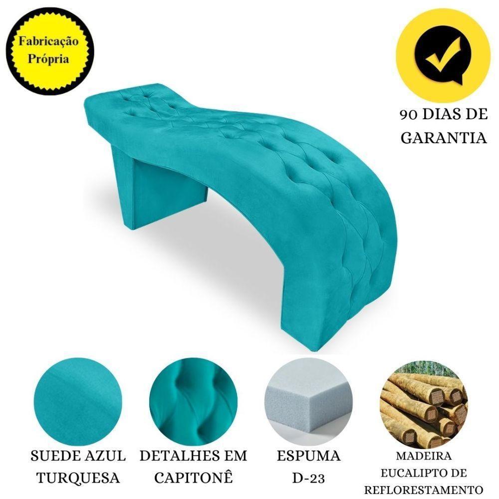 Maca Estofada Capitonê Clínica Salão Estética Suede Eduarda Cor:azul Turquesa - 3