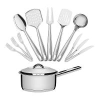 Conjunto De 1 Panela Solar 16cm 1,4l Com 24 Talheres Laguna E 5 Utensílios Em Inox Extrata Tramontina - 1