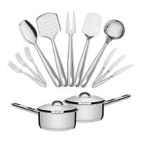 Conjunto De Panelas Solar 16cm 1,4l Com 48 Talheres Laguna E 5 Utensílios Inox Extrata Tramontina - 1