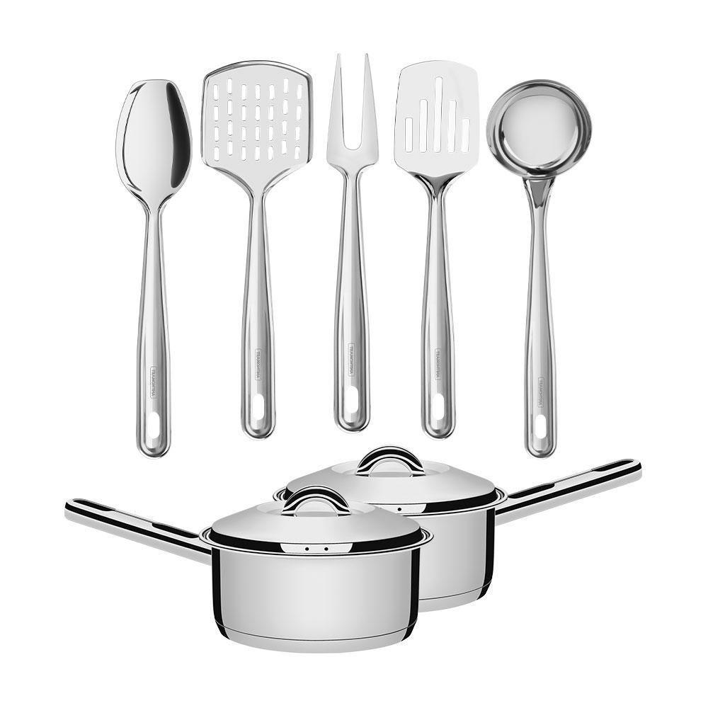 Conjunto De Panelas Solar 16cm 1,4l Com 5 Utensílios Inox Extrata Tramontina - 1