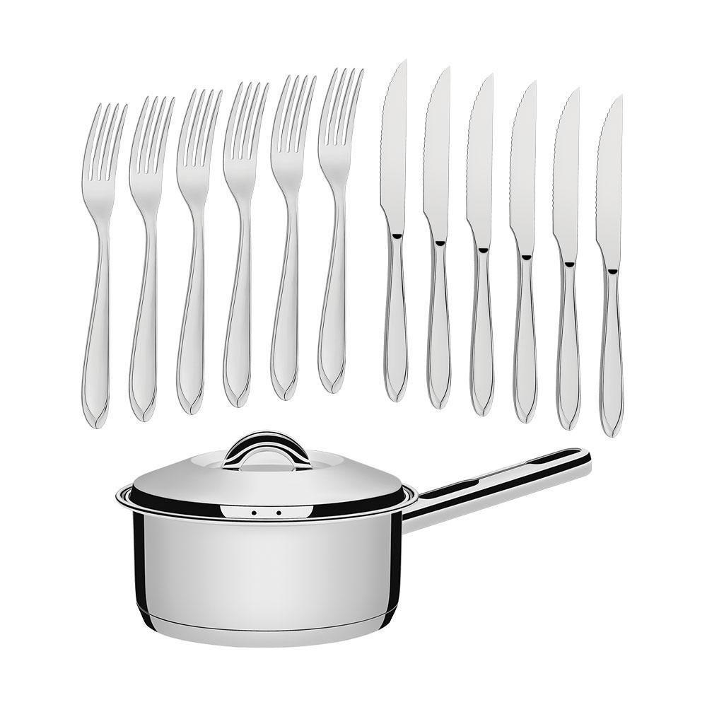 Conjunto De 1 Panela Solar 16cm 1,4l Com 36 Talheres De Mesa Laguna Tramontina - 1