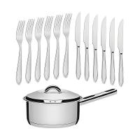 Conjunto De 1 Panela Solar 16cm 1,4l Com 36 Talheres De Mesa Laguna Tramontina - 1