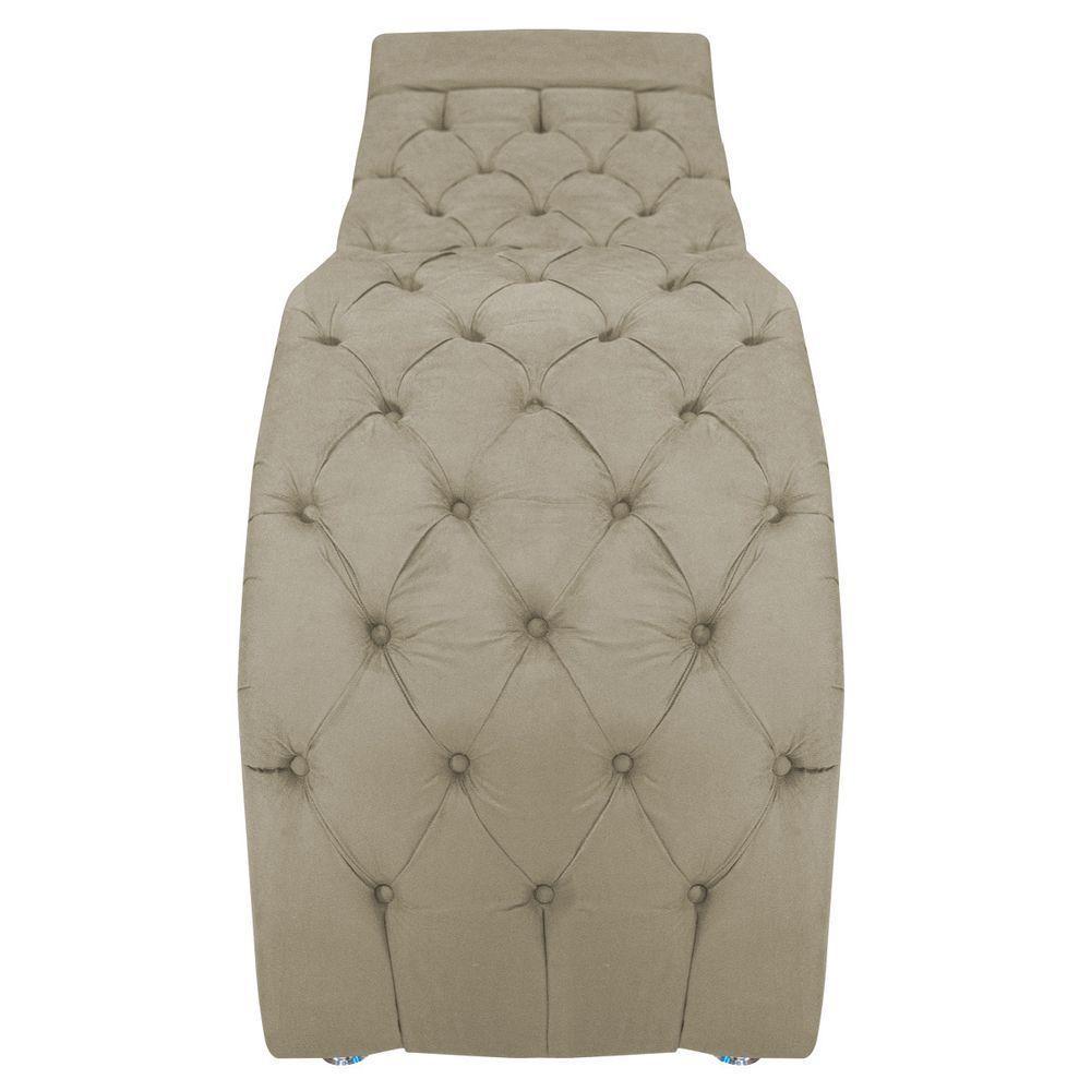 Maca Estética Facial Capitonê Cílios Salão P02 Suede - Doce Sonho Móveis Cor Bege - 3