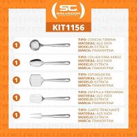 Kit Utensílios De Cozinha Para Servir E Preparar Extrata Aço Inox 5 Peças - Tramontina