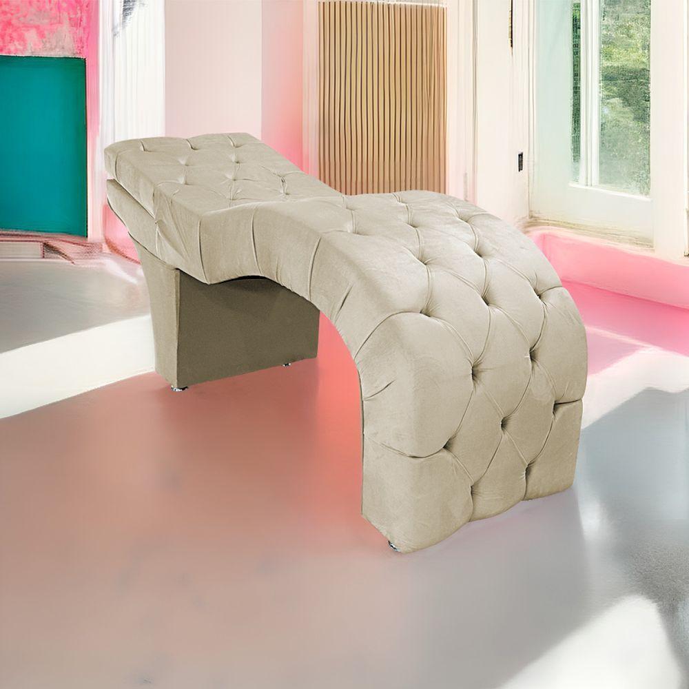 Maca Estética Com Encosto Dobrável Facial Capitonê Cílios Salão P02 Suede - Doce Sonho Móveis Roxo - 1