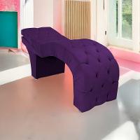 Maca Estética Com Encosto Dobrável Facial Capitonê Cílios Salão P02 Suede - Doce Sonho Móveis Roxo - 2