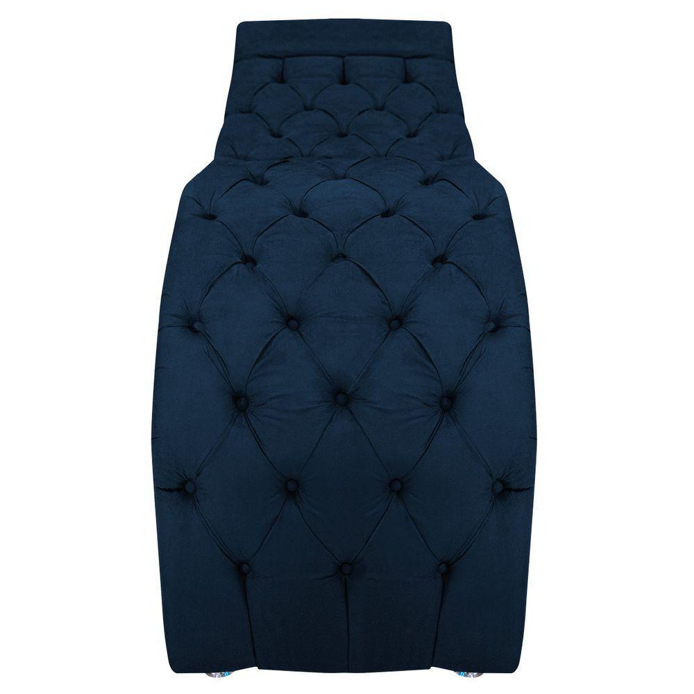 Maca Estética Facial Capitonê Cílios Salão P02 Suede - Doce Sonho Móveis Cor Azul Marinho - 5