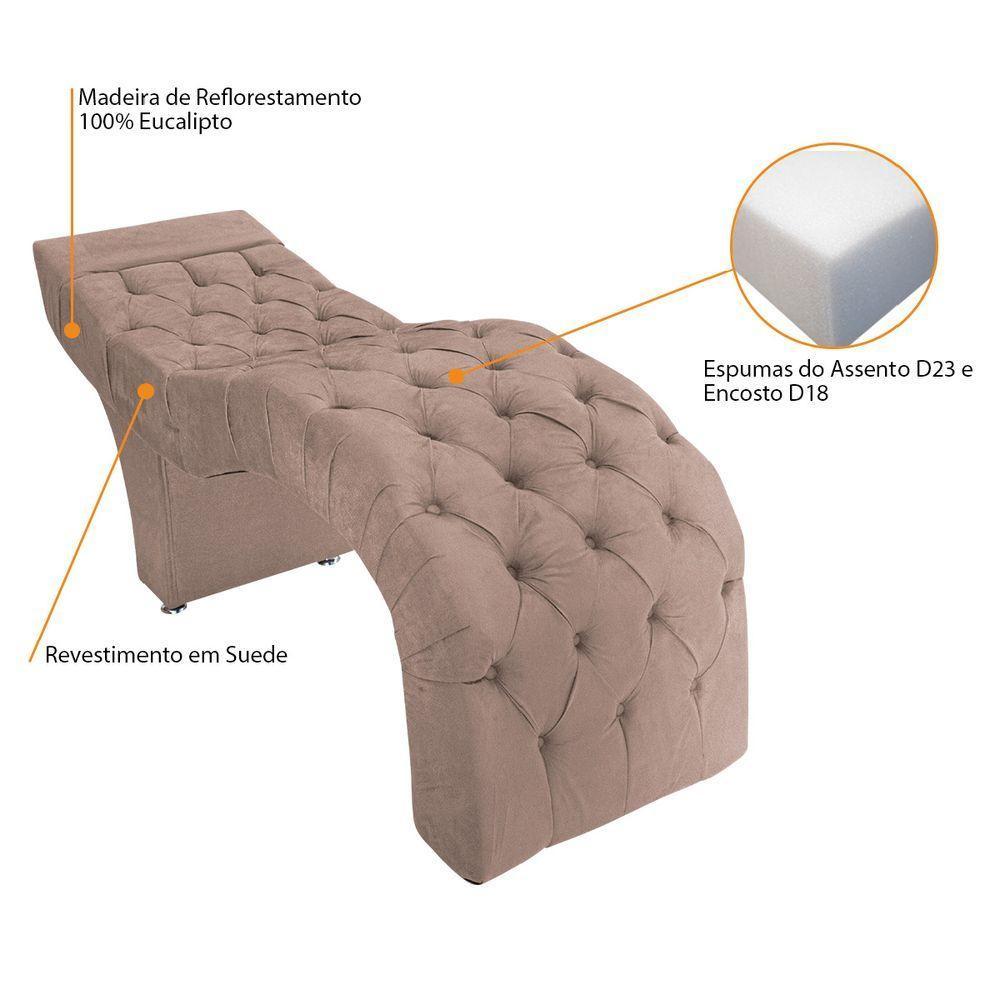 Maca Estética Facial Capitonê Cílios Salão P02 Suede - Doce Sonho Móveis Cor Rosê - 6