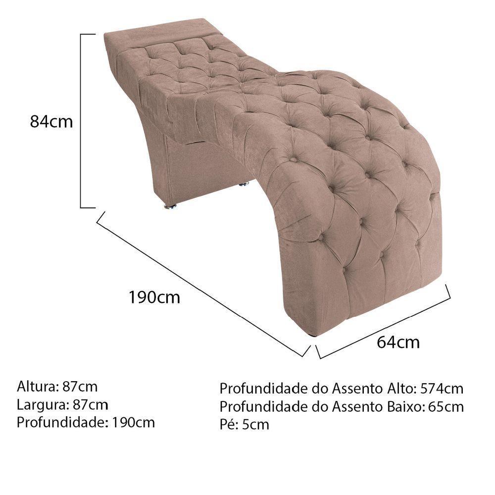 Maca Estética Facial Capitonê Cílios Salão P02 Suede - Doce Sonho Móveis Cor Rosê - 7