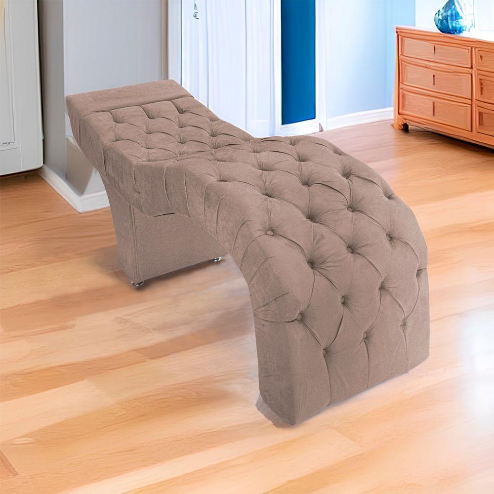 Maca Estética Facial Capitonê Cílios Salão P02 Suede - Doce Sonho Móveis Cor Rosê - 8