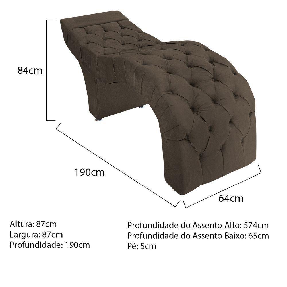 Maca Estética Facial Capitonê Cílios Salão P02 Suede - Doce Sonho Móveis Cor Marrom - 7