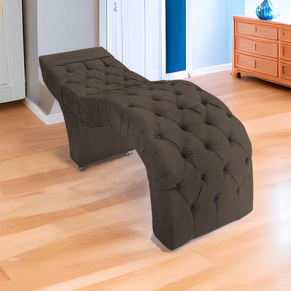 Maca Estética Facial Capitonê Cílios Salão P02 Suede - Doce Sonho Móveis Cor Marrom - 8