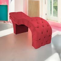 Maca Estética Com Encosto Dobrável Facial Capitonê Cílios Salão P02 Suede - Amarena Móveis Vermelho - 1