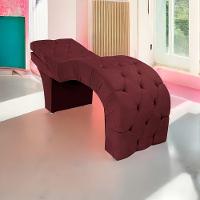 Maca Estética Com Encosto Dobrável Facial Capitonê Cílios Salão P02 Suede Bordô - 1