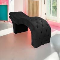 Maca Estética Com Encosto Dobrável Facial Capitonê Cílios Salão P02 Suede Preto - 1