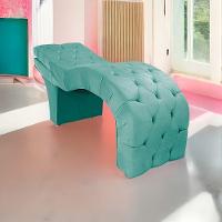 Maca Estética Com Encosto Dobrável Facial Capitonê Cílios Salão P02 Suede Azul tiffany - 1