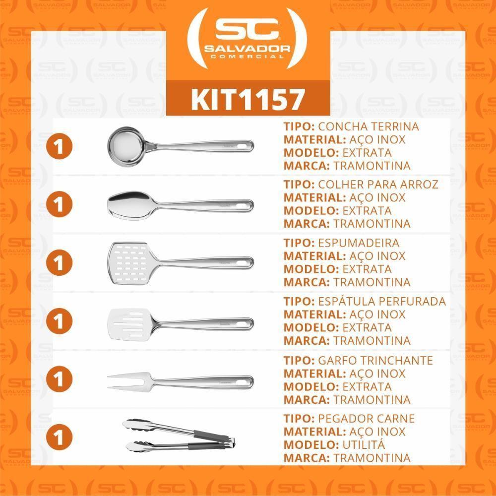Kit Utensílios De Cozinha Para Servir E Preparar Extrata Aço Inox 6 Peças - Tramontina - 2