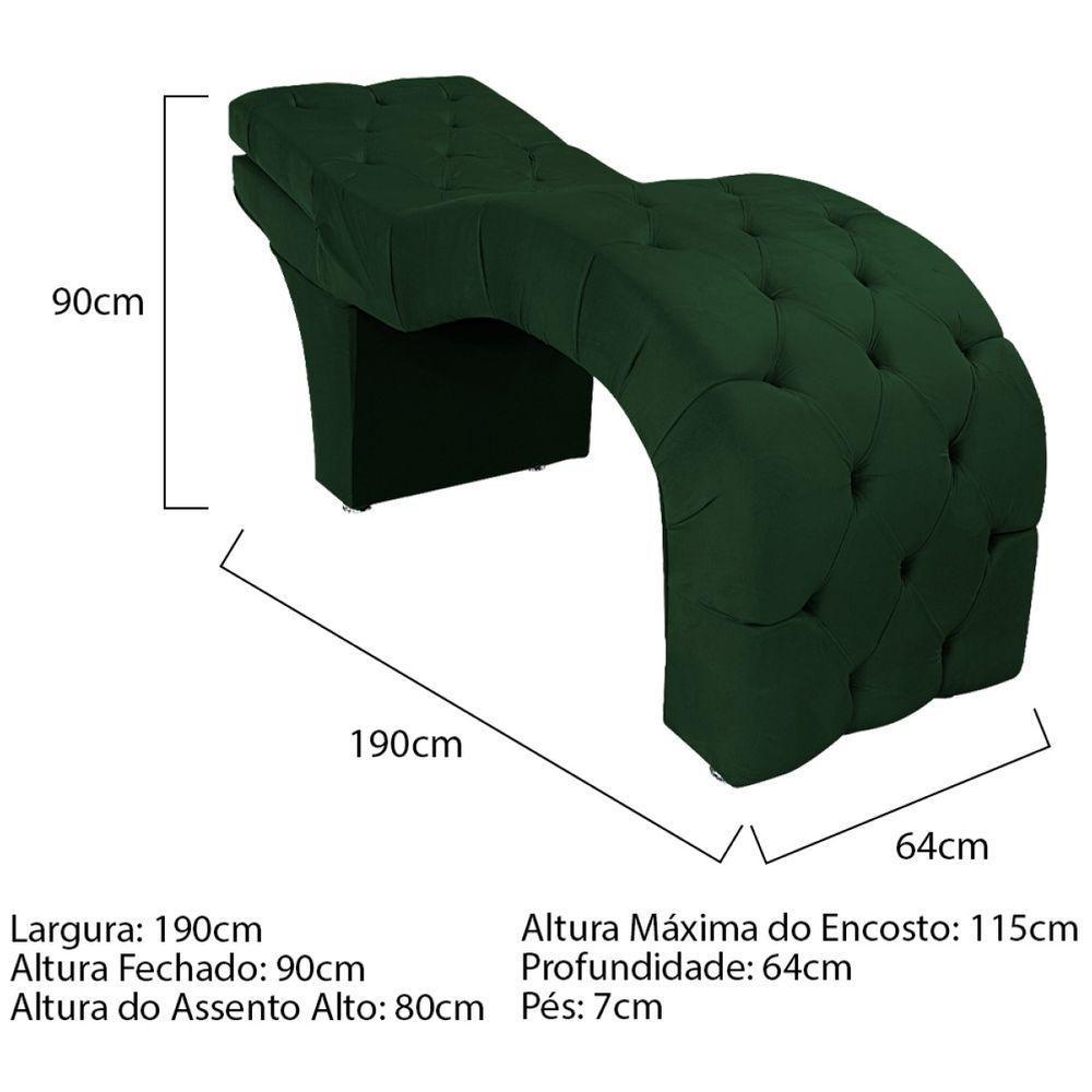 Maca Estética Com Encosto Dobrável Facial Capitonê Cílios Salão P02 Suede Verde - 2