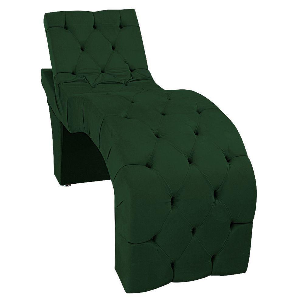 Maca Estética Com Encosto Dobrável Facial Capitonê Cílios Salão P02 Suede Verde - 5