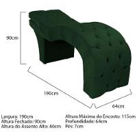 Maca Estética Com Encosto Dobrável Facial Capitonê Cílios Salão P02 Suede Verde - 2