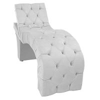 Maca Estética Com Encosto Dobrável Facial Capitonê Cílios Salão P02 Suede Branco - 5