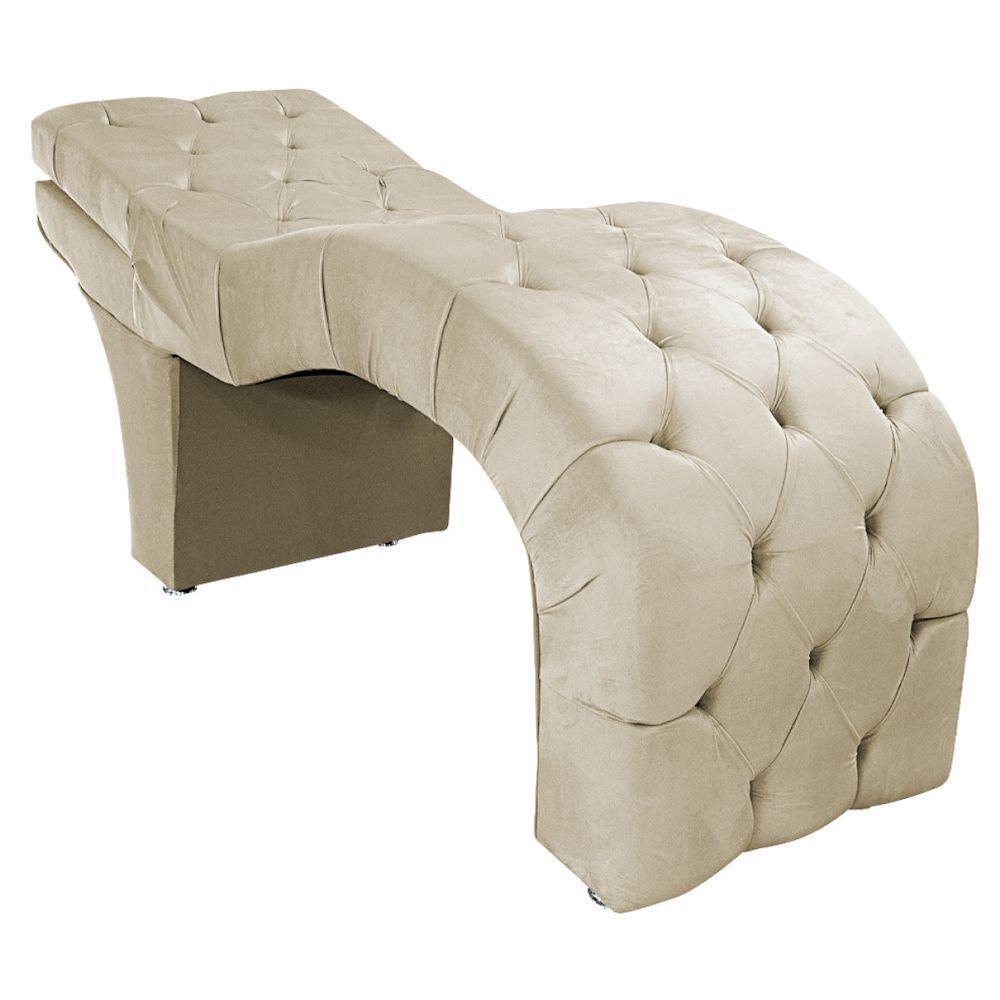 Maca Estética Com Encosto Dobrável Facial Capitonê Cílios Salão P02 Suede Bege - 6