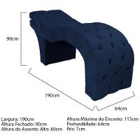 Maca Estética Com Encosto Dobrável Facial Capitonê Cílios Salão P02 Suede Azulmarinho