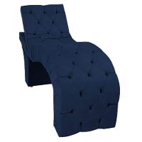 Maca Estética Com Encosto Dobrável Facial Capitonê Cílios Salão P02 Suede Azulmarinho - 9