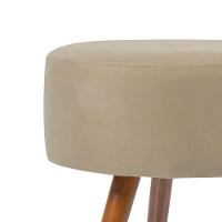 Combo 02 Puff para Sala Redondo Hall De Entrada Bege - 3