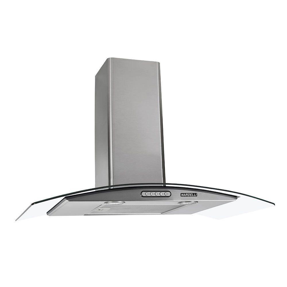 Coifa De Parede 80cm Vidro Curvo Duto Slim Inox 220v - 1