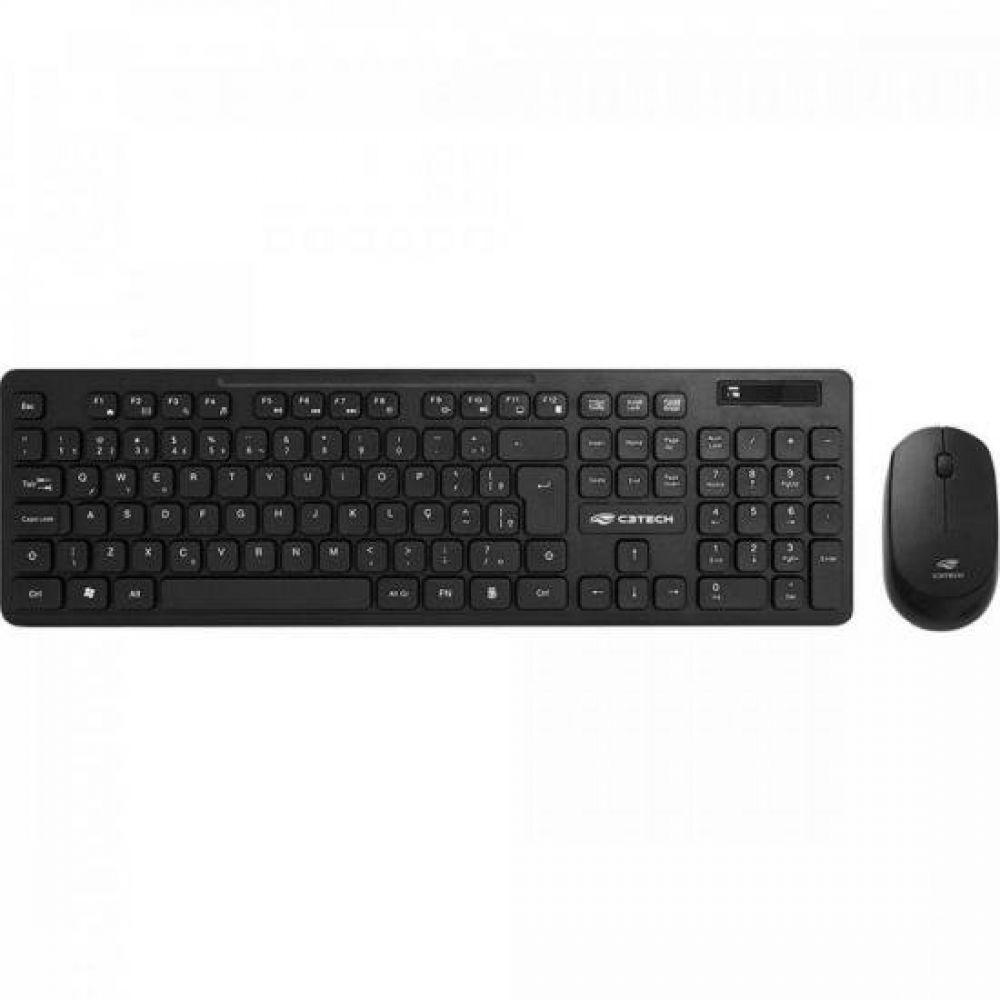 Kit Teclado + Mouse Sem Fio K-w20bk Preto C3tech - 2