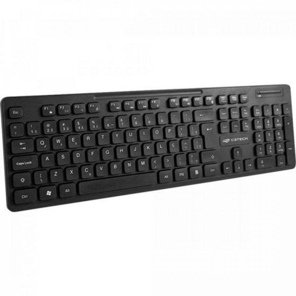 Kit Teclado + Mouse Sem Fio K-w20bk Preto C3tech - 6