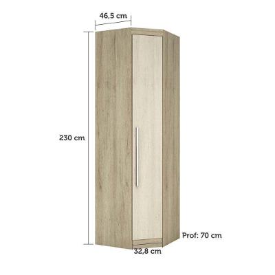 Guarda Roupa Canto Oblíquo 1 Porta Bater  Luciane Móveis
